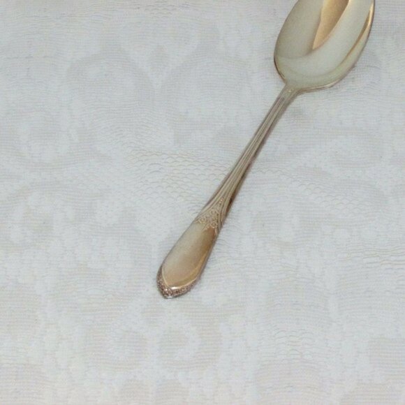 Vintage Silverplate Serving Spoon MARY LOU DEVONSHIRE 8.5inch Rogers Internation - Picture 3 of 4